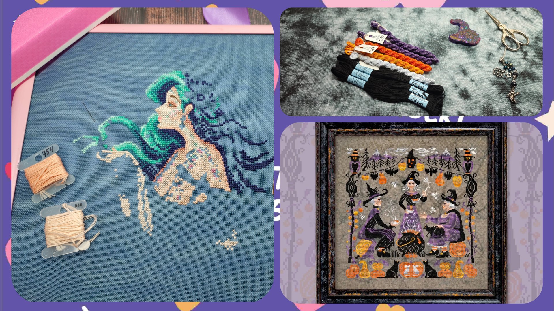 Вышиваю русалку, финиш Неокрафт, крашу лëн. #вышивкакрестиком