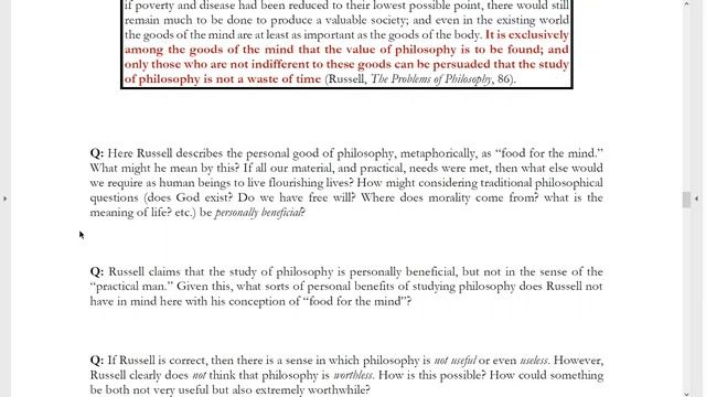 The Value Of Philosophy