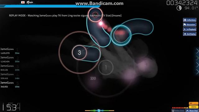 Osu! TK From Ling Tosite Sigure - Katharsis [Insane] [B] 84,29%