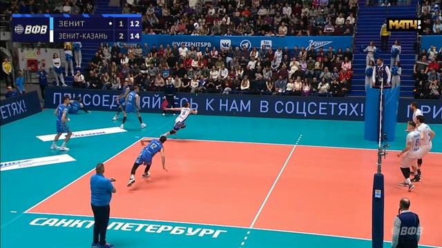 Волейбол. Кубок России 2024. Великолепная игра в защите Жени Гребенникова