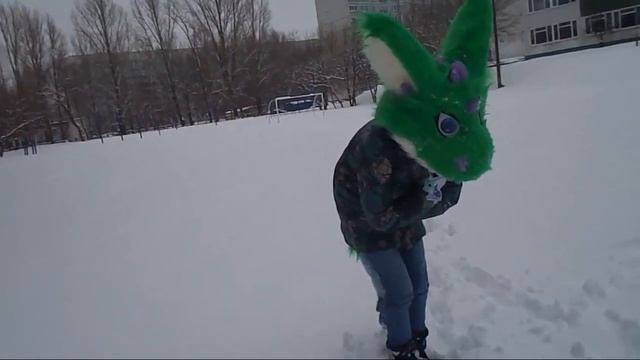 Как Фленди весной на саночках каталась (фурсьют прогулка)