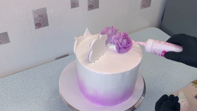 Торт с рисунком на мастике Единорожка(крем БЗК). Cake With A Pattern On The Mastic Of A Unicorn.