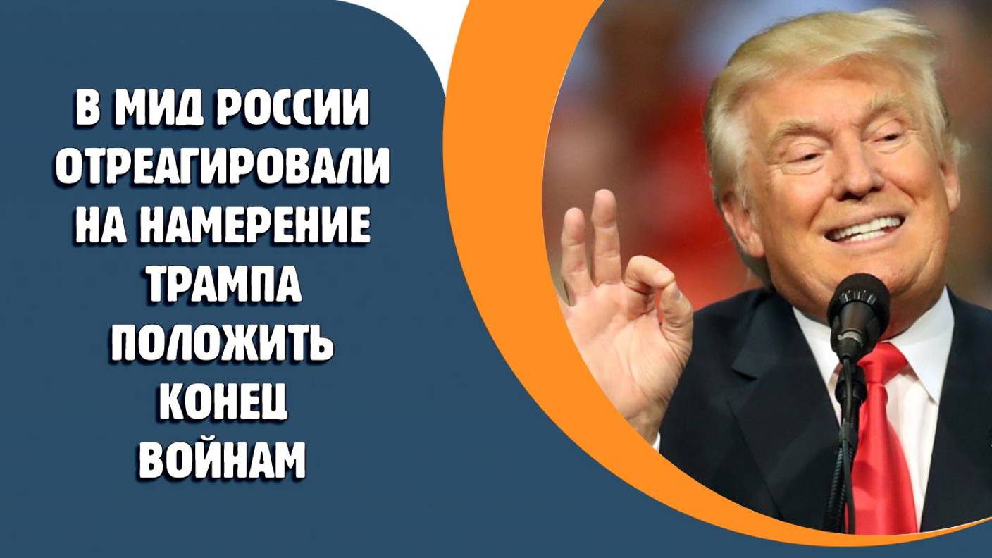 В МИД России прокомментировали намерение Трампа положить конец войнам