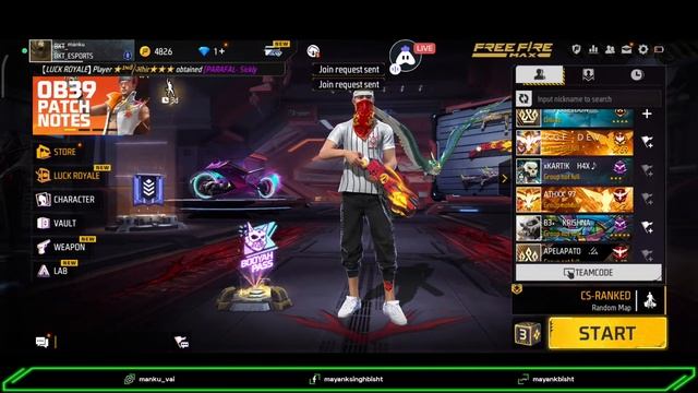 CS RANK PUSH TO GRAND MASTER❤️🔥 |  GUILD TEST FF | FREE FIRE LIVE CUSTOM ROOM GIVEAWAY