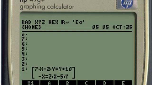 HP07 HP-50g Systems Of Linear Equations
