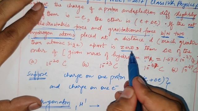 Suppose The Charge Of A Proton And An Electron Differ Slightly.  One Of Them Is - E , Other Is ( E
