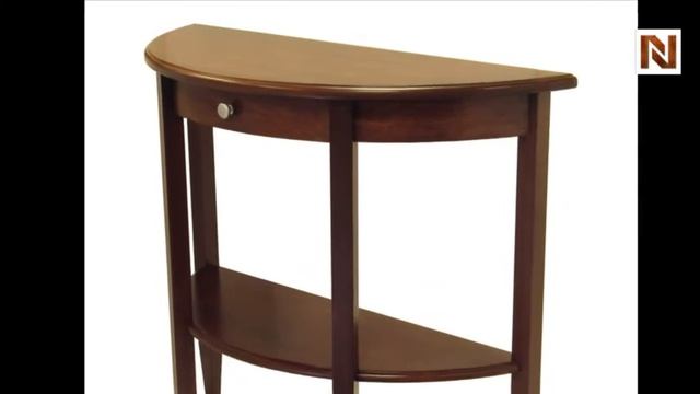 Winsome Concord Hall / Console Table, Half Moon With Drawer, Shelf 94039