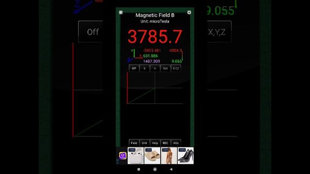 Измерение электромагнитного излучения приложением EMF Detector