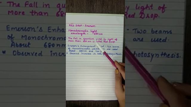 Photosynthesis Red Drop #Biology #Photosynthesis #NEET