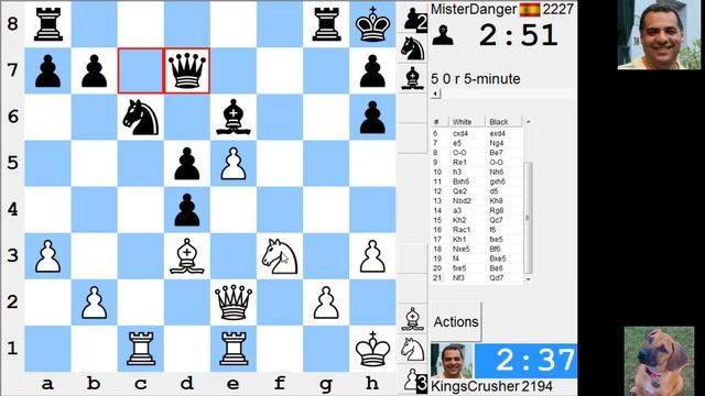 LIVE Blitz #2923 (Speed) Chess Game: White Vs MisterDanger In Sicilian: Smith-Morra Gambit