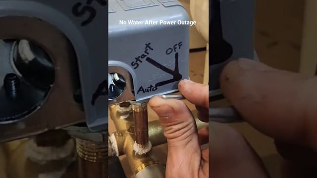 No Water Pressure After Power Outage. Reset The System
