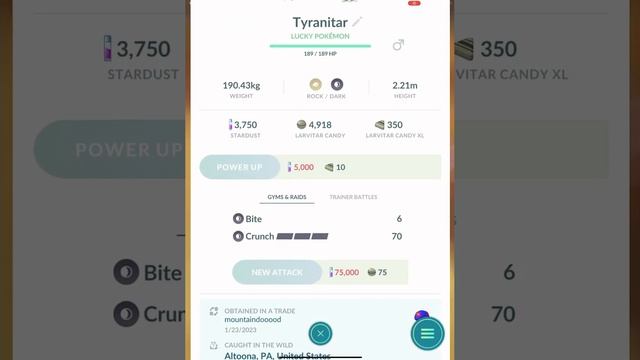 Investing Stardust For 2nd Mega Tyranitar (Level 40 Lucky Hundo) | Pokémon Go