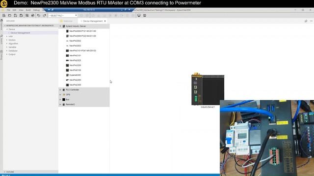 6_Demo_ NewPre2300 MaVIEW Modbus RTU Masters At COM3 Connecting To Power Meter