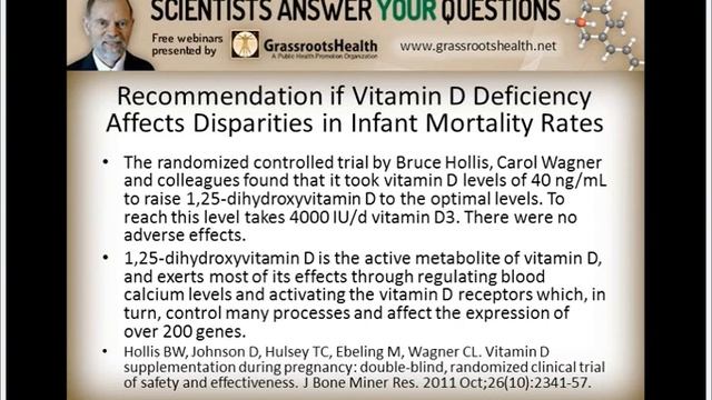 Dr. William Grant - Vitamin D  Race - Racial  Ethnic Disparities in Infant Mortality
