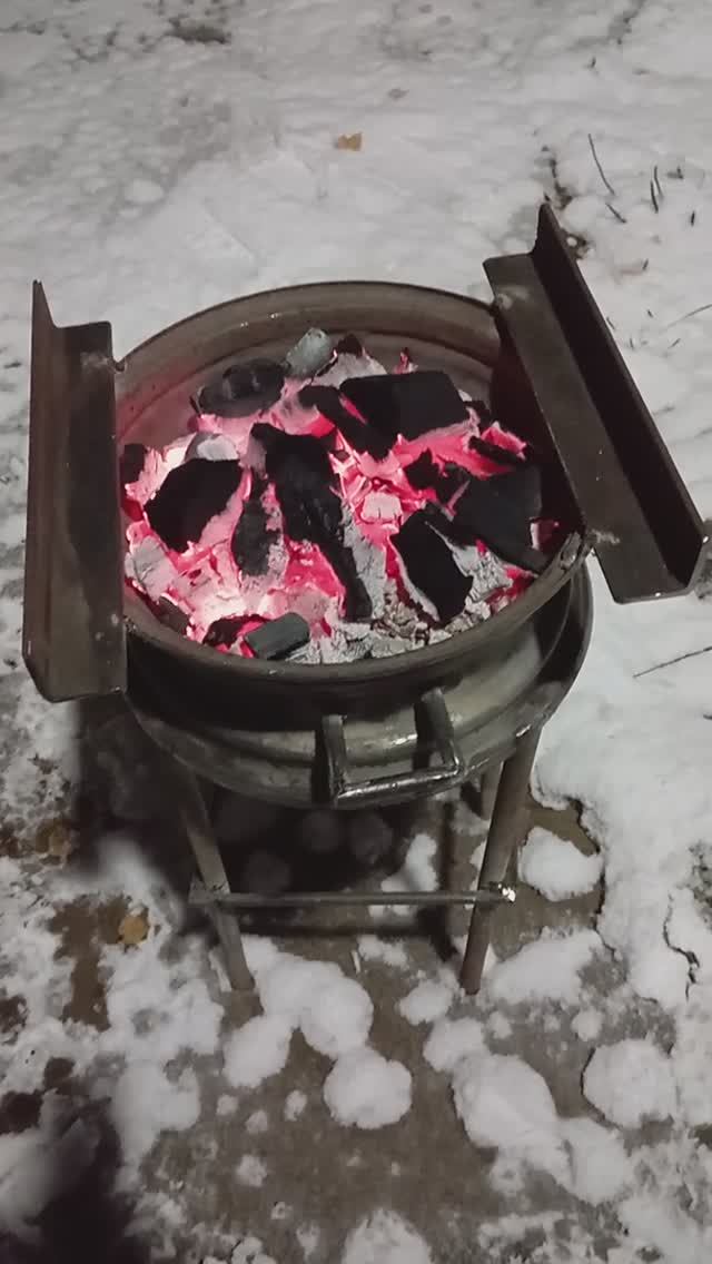 Мангал из штампованного диска R13