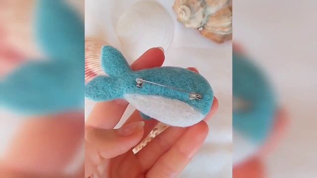 Валяная брошь Кит — уникальное украшение ручной работы