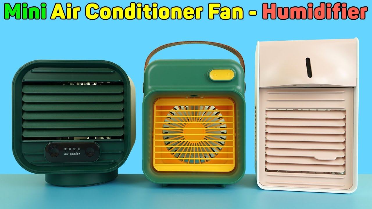 Mini Air Conditioner Fan - Air Cooler Fan And Humidifier Rechargeable Portable  Unboxing  Review