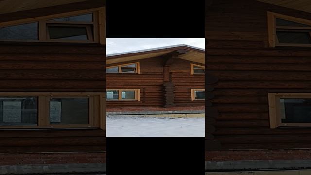 Зимняя сказка и бревенчатый дом.mp4