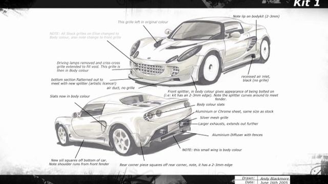 Дизайнерские документы Need For Speed: Most Wanted (фрагмент с бонусного DVD)