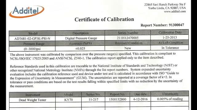 Additel 681 Digital Pressure Gauge