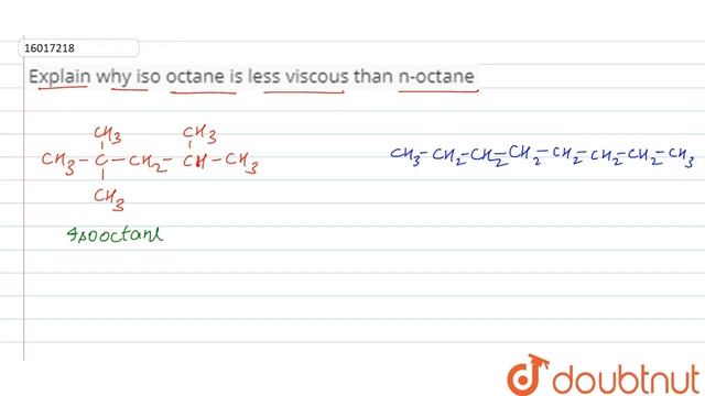 Explain Why Iso Octane Is Less Viscous Than N-octane