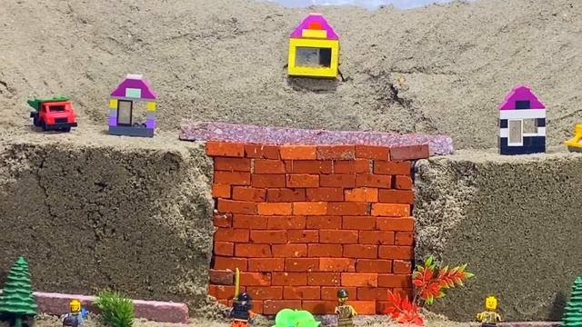 МОЩНЫЙ ПРОРЫВ ВОДЫ.LEGO CITY.SAND CITY.LEGO DAM BREACH.LEGO CITY.