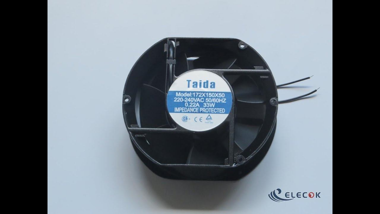 Taida 172X150X50 220240V AC 5060HZ  0.22A 33W Cooling Fan  Aluminum frame plastic leaf