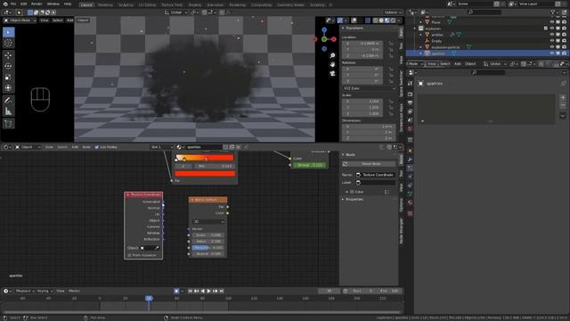 (Pierrick Picaut) Sparkles And Smoke - Explosion VFX Tutorial In Blender  - Part 03