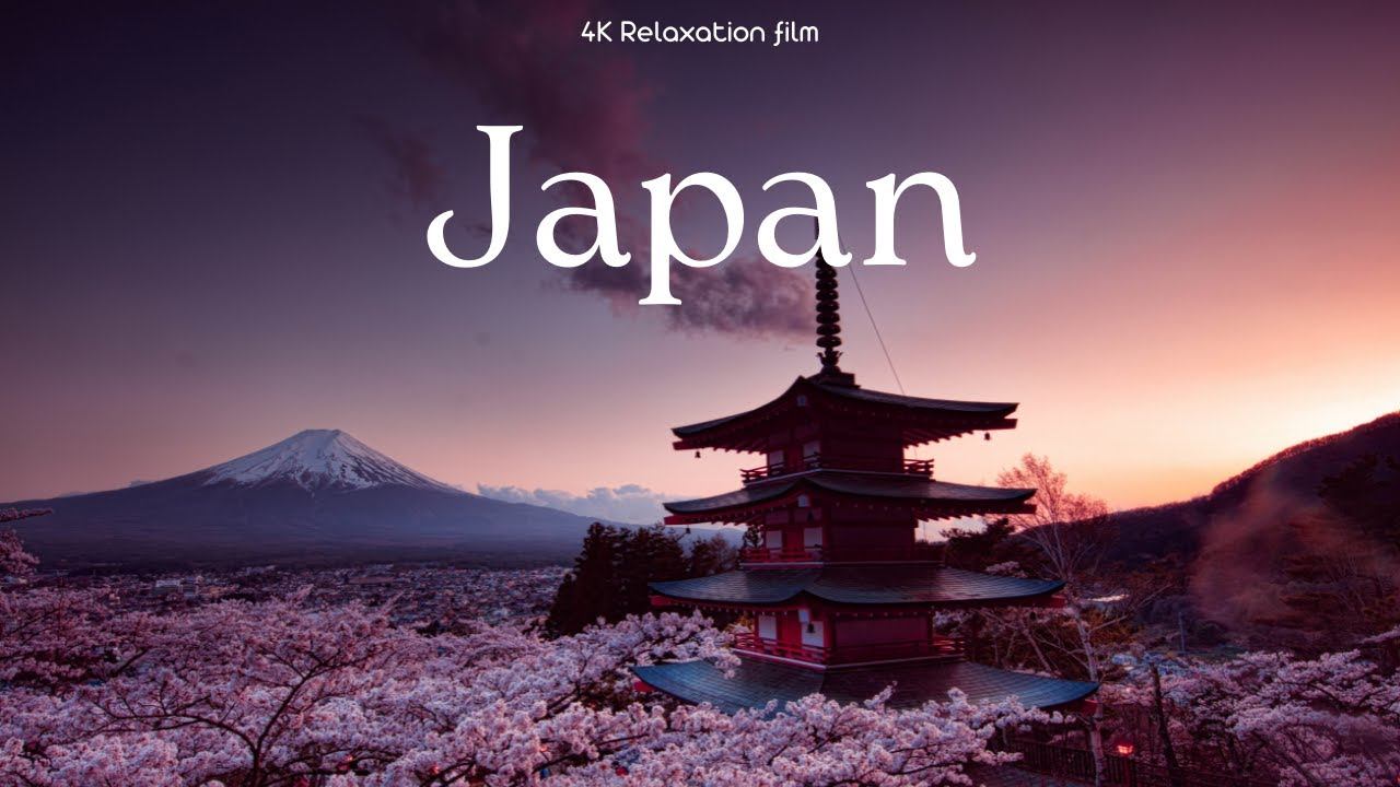 Japan (Япония) - 4K - Relaxation Film With Calming Music | Flute Music