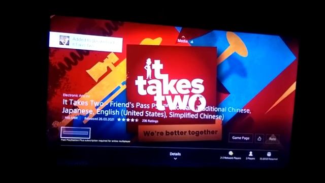 It Takes Two - Friends Pass - FREE GAME. MARCH, 2021