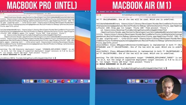 M1 Vs Intel I9 SwiftUI Build Test
