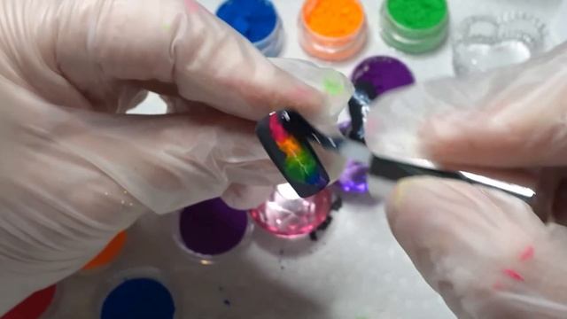 NEON SMOKE NAILS ♡ Gel Polish & Pigment Powder Tutorial ♡ Very Easy!