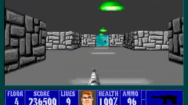 [DOS] Wolfenstein 3D Gameplay