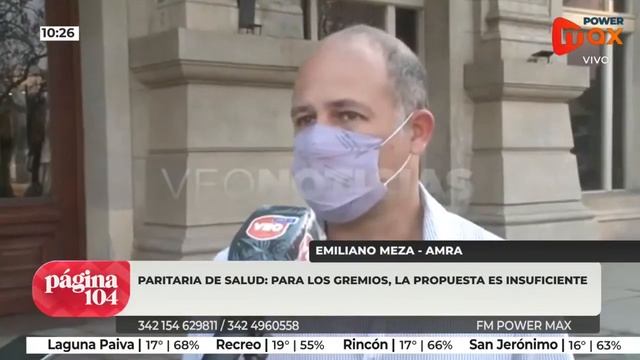 Emiliano Meza, AMRA. Los Gremios De La Salud Consideran Insuficiente La Propuesta Salarial.
