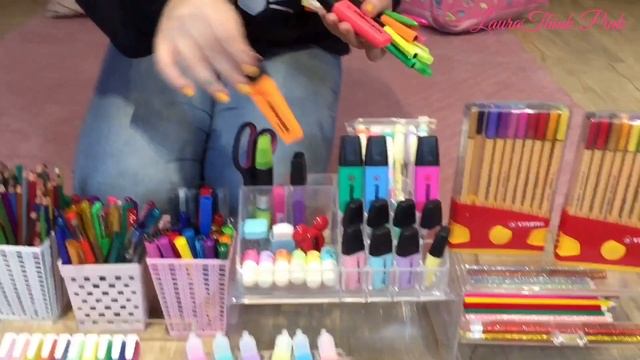 ORGANIZANDO ESTOJO KIPLING 100 PENS CORES NEON | MATERIAL ESCOLAR E PAPELARIA | LAURA THINK PINK