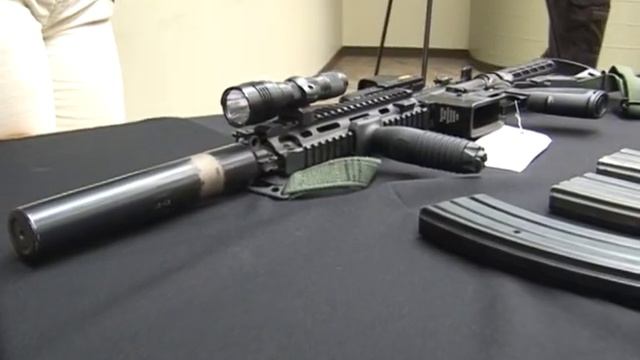 Christopher Dorner's Weapons Cache On Display At Sherrif's Press Conference