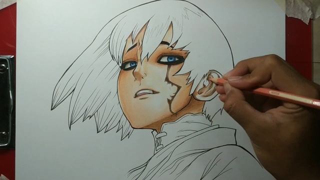 Drawing Asagiri Gen - Dr. Stone
