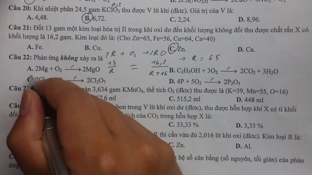 Hóa 10 Chương 6 - Oxi Và Lưu Huỳnh - Luyện Tập
