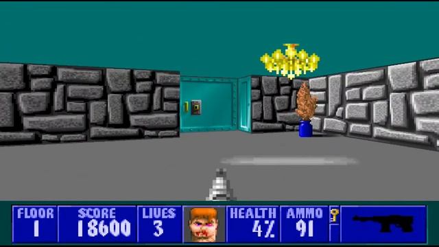 Wolfenstein.3D. Прохождение. Босс доктор Отто Гифтмахер. Завершение эпизода 5. Эпизод 6. Часть 6 .