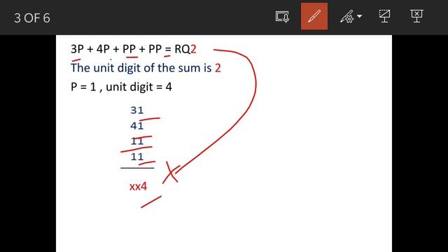 Consider The Following Addition Problem 3P + 4 P + PP + PP = RQ2. Where P , Q And R Are Different..