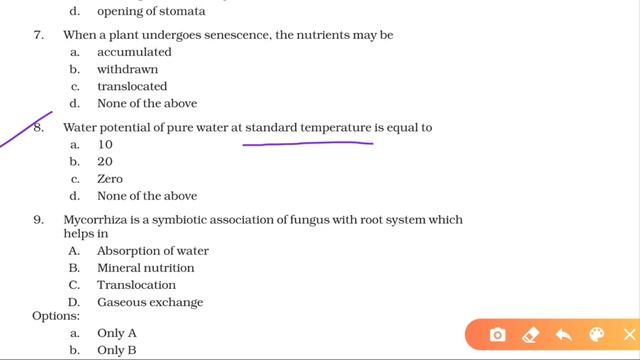 Transport In Plants Class 11 Ncert Exemplar Mcq For Neet Exam