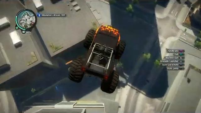 Just Cause Stunting - How To Get Your Beautiful Monster Truck Down Safely!