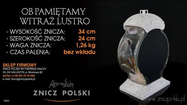 Piękne znicze witrażowe od producenta zniczy OB PAMIĘTAMY WITRAŻ LUSTRO DUŻA KAPLICZKA NA GRÓB