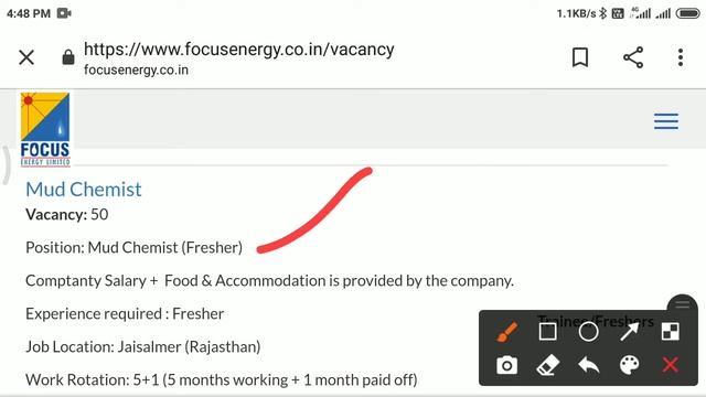 B.E./B.Tech (mechanical/Electrical /Instrumentation ) |Fresher Vacancy |Focus Energy Ltd