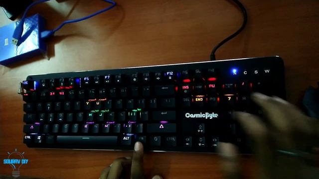 Cosmic Byte CB-GK-12 Neon Keyboard Unboxing And Backlit Effects