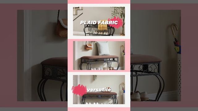 Shoe Rack Bench For Entryway, Industrial Bench, Rustic Shoe Rack For Small Spaces, Upholstered Entr