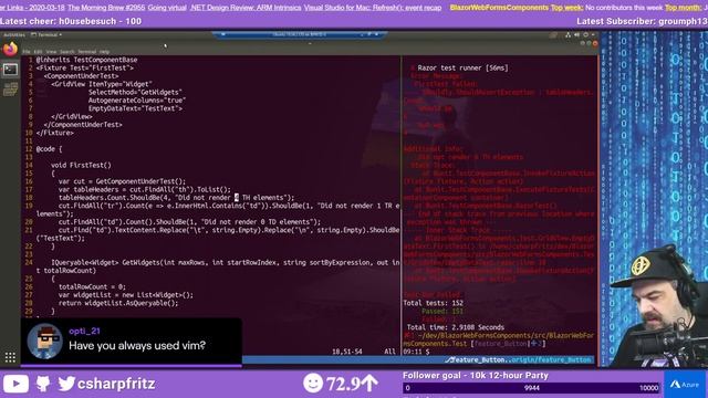 March 18, 2020 - Minimal March - Linux And Blazor. FormView, Events, C#, HTML