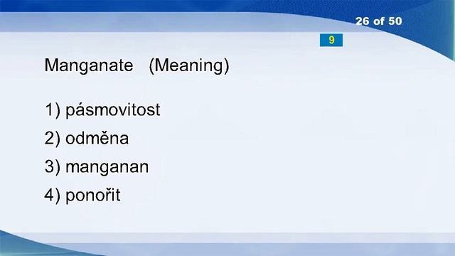 English Czech Vocabulary Word Power Test 267