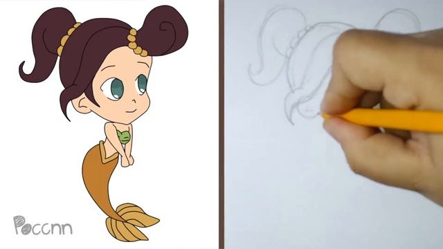 Cómo Dibujar A Adella Chibi (La Sirenita)