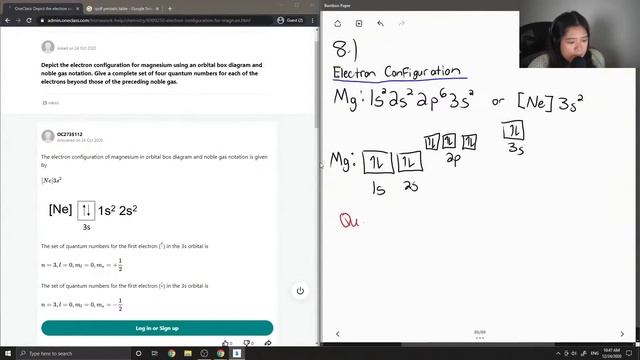 Depict The Electron Configuration For Magnesium Using An Orbital Box Diagram And Noble Gas Notation